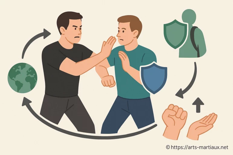 Illustration self defense techniques homme