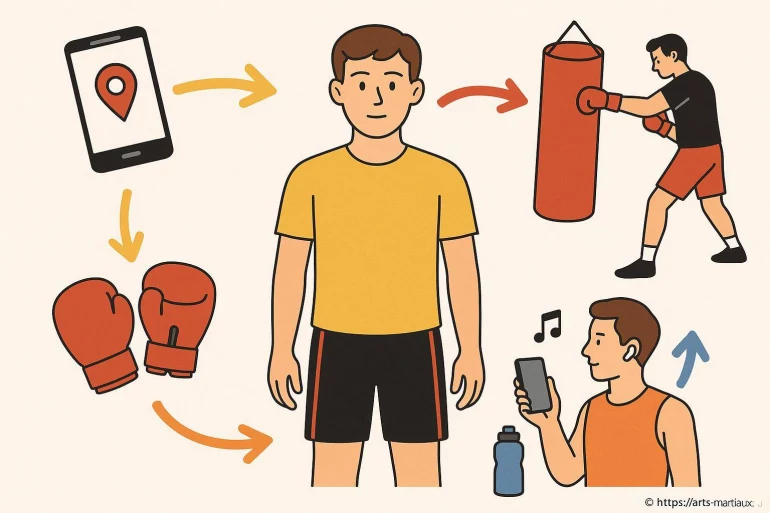 Illustration routine entrainement boxe