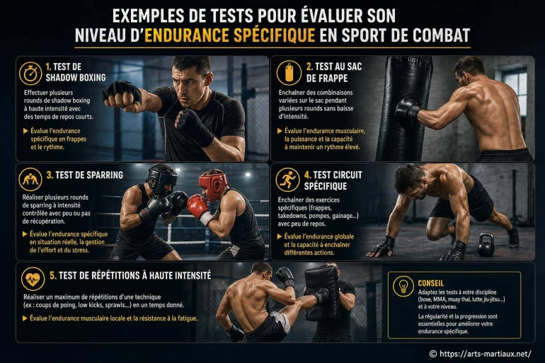 Exemples de tests pour évaluer son niveau d’endurance spécifique en sport de combat
