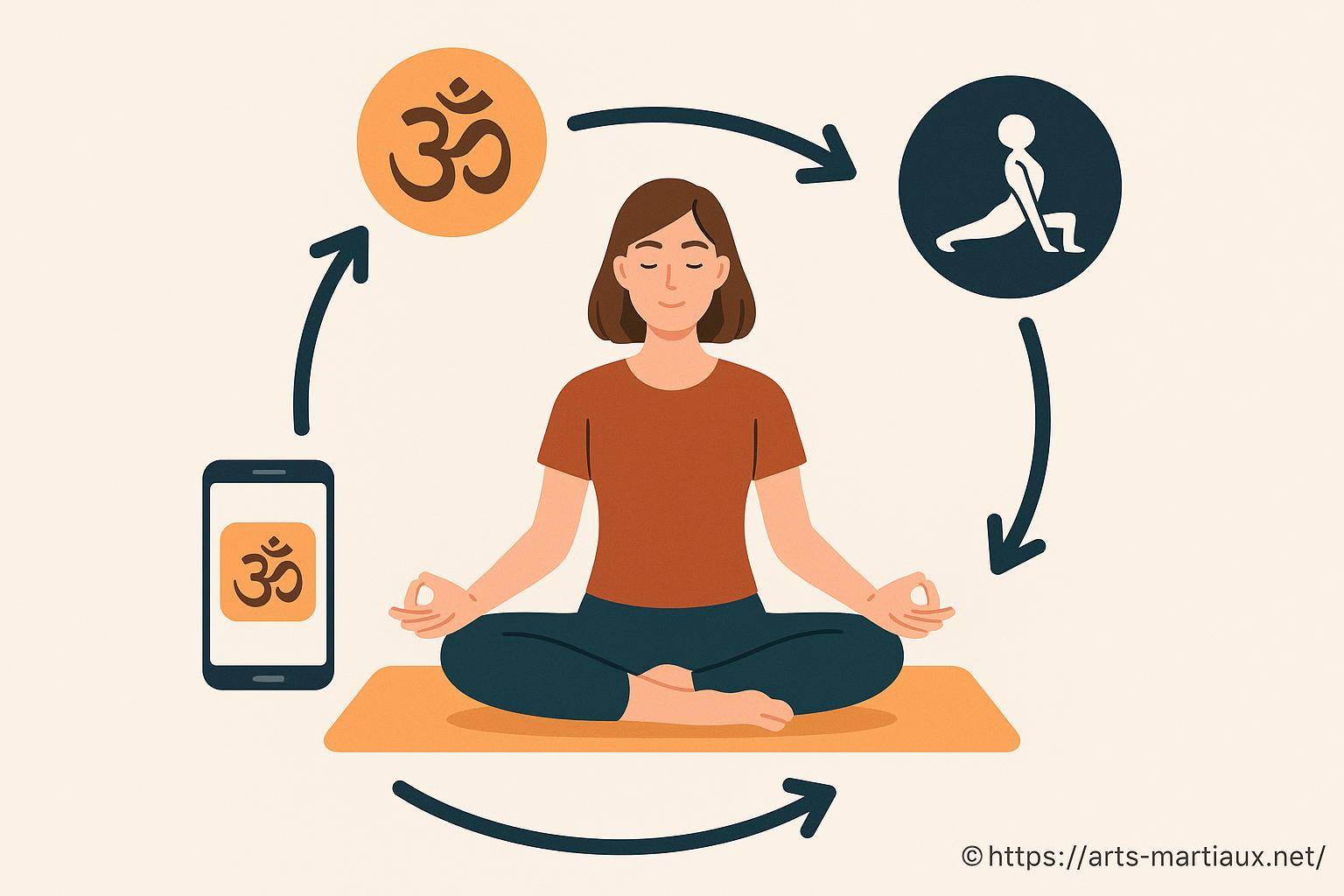 Femme méditant en posture de yoga
