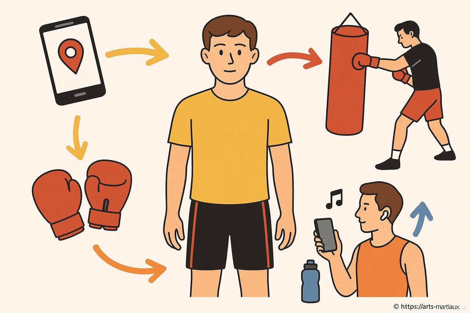 illustration routine entrainement boxe