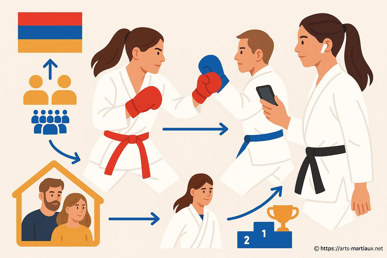 Illustration parcours karatéka arménien