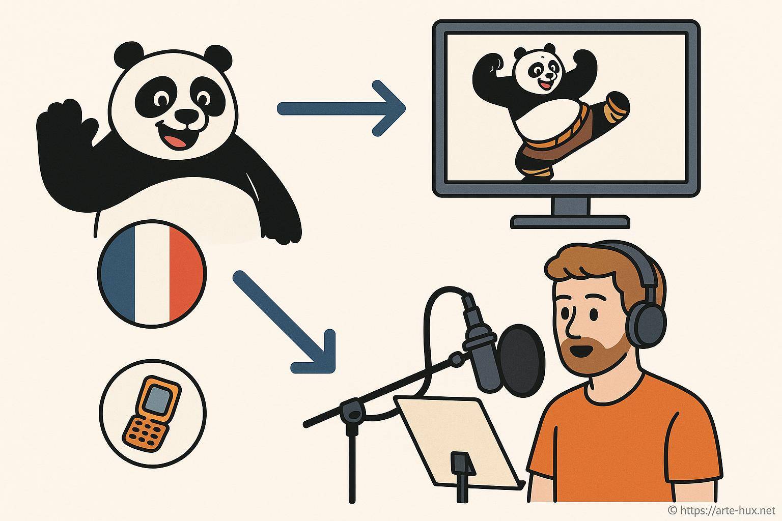 Illustration doublage voix française panda