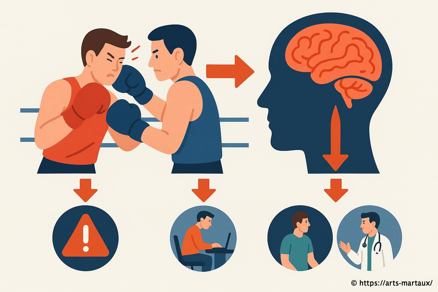 Illustration des risques du choc à la tête en boxe