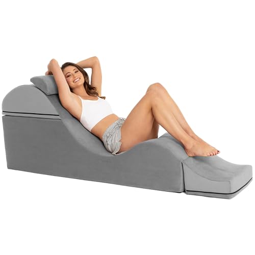 Avana Kami Convertible Chaise/Bed Bench Longue, Micro-Velour