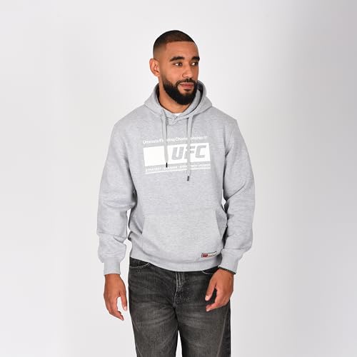 UFC Sweat à Capuche Homme Gris Hoodie Sport & Décontracté -