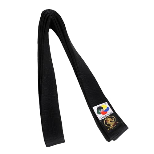 BUDOFIGHT Ceinture de karaté Noire WKF Élite 330 cm