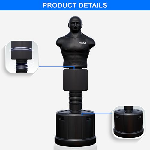 MAXXUS Mannequin de Boxe Pro Fighter - Autoportant, Lourd, H