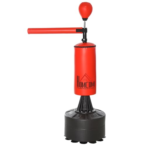 HOMCOM Sac de Frappe sur Pieds 3 en 1 Rotatif 88x48x155-205c