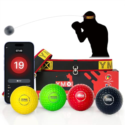 YMX BOXING Ultimate Reflex Ball Set - 4 React Reflex Ball -