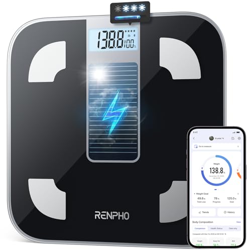 RENPHO Balance Pese Personne Solar Pese Personnes Sans Pile,