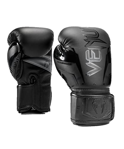 Venum, Elite Evo Gants de boxe, Mixte Adulte, 12 Oz, Noir/Noir