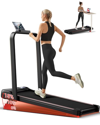 UMAY Tapis de Course Pliable Inclinable 15%, Tapis de Marche