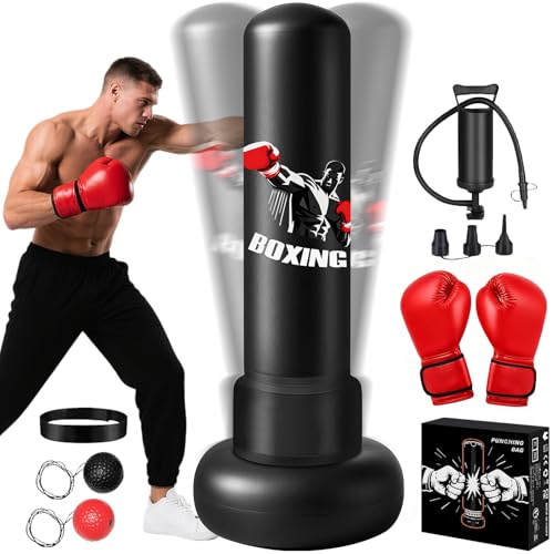 Ninonly Sac de Frappe Adulte 190cm Sac de Boxe Autoportant a