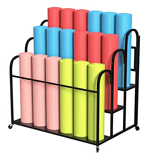 Chariot de tapis de yoga roulant avec roulettes, support de 