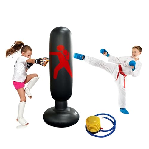 Sac de Boxe Enfant 160cm Gonflable Sac de Frappe avec Colonn