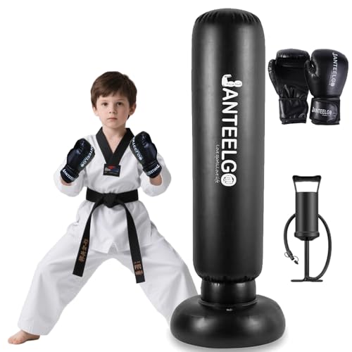 Punching Ball Enfants avec Gants de Boxe: JanTeelGO 150cm Sa