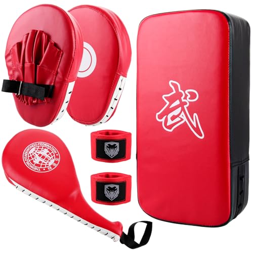 LDHHYH Pao Boxe Rouge avec Pattes dours de Boxe, Bouclier de