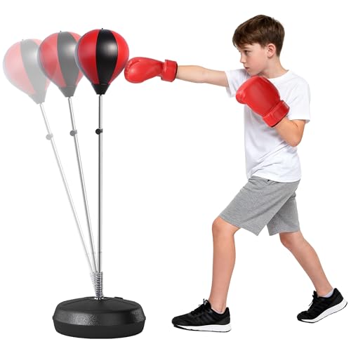 HOMCOM Sac de Frappe sur Pied Punching Ball sur Pied réglabl
