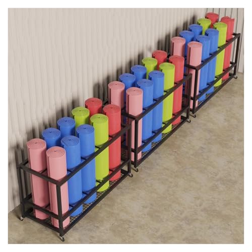 Lot de 3 chariots de rangement portables pour tapis de yoga 