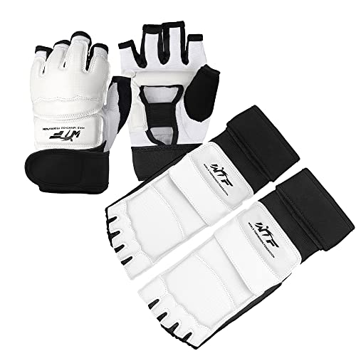 LangRay Ensemble de Gants de Boxe et Protège-Pieds Taekwondo