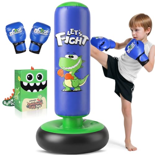 Esnowlee Sac de Boxe pour Enfants, Gonflable Sac de Boxe Enf