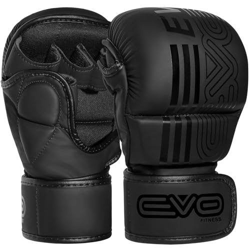 EVO Fitness Gants MMA Hommes Femmes Cuir Sparring Karaté Gra