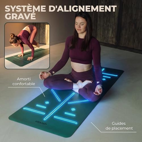 STAASH Kit Yoga Premium – Tapis PU & Caoutchouc Naturel + Se