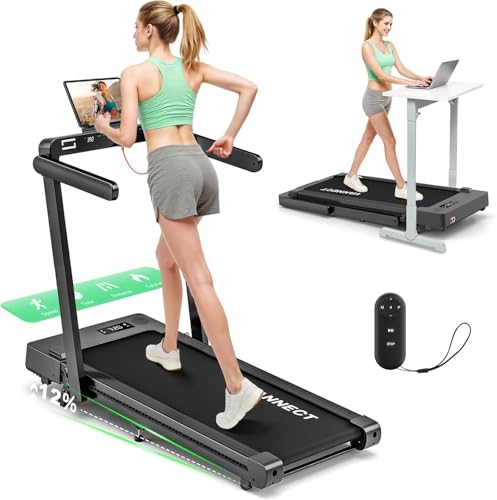 Tapis de Course avec App, VANNECT 4 en 1 Tapis de Marche Pli