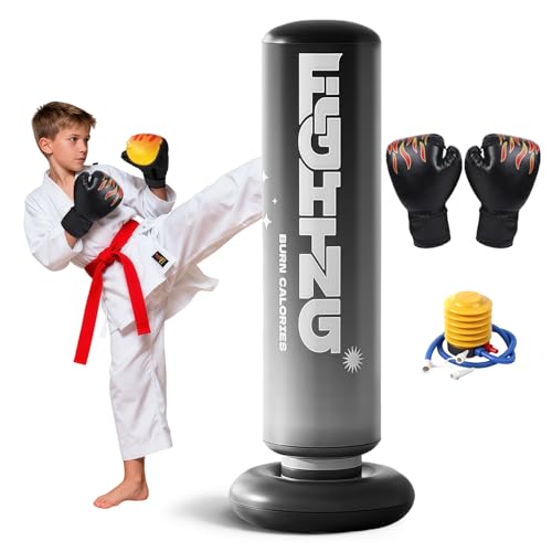 Flintronic Sac de Frappe Enfants avec Gants de Boxe, Punchin