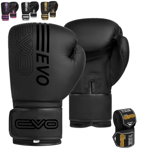 EVO Fitness Gants De Boxe Homme Femme MMA Muay Thai Arts Mar