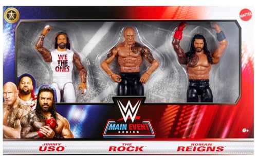WWE Jimmy Uso The Rock Roman Reigns Main Event Lot de 3 figu