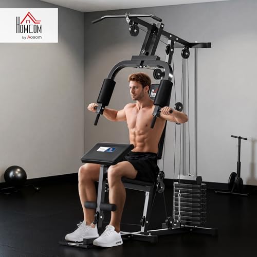 HOMCOM Station de Musculation Fitness 12 Blocs 5,5 kg 135 x 