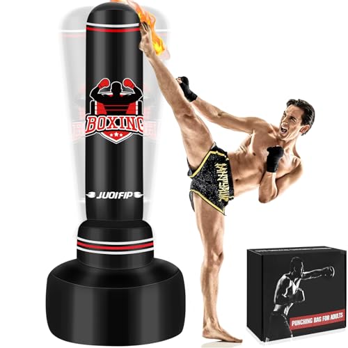 JUOIFIP Sac de Frappe Adulte 180cm- Sac de Boxe Gonflable, S