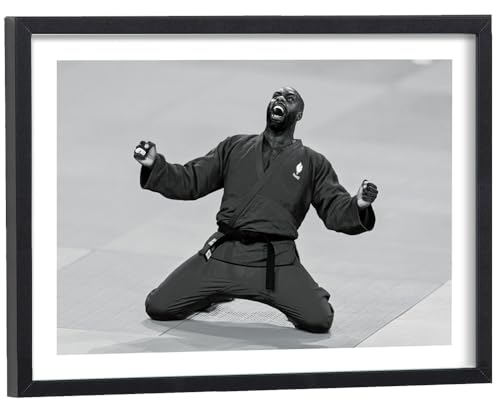 Générique Tableau Teddy Riner 40 x 30 cm avec cadre en bois 