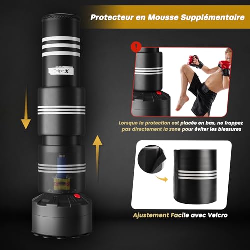 Dripex Sac de Frappe Adulte sur Pied avec Mousse Protecteur 