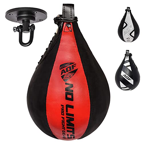 AQF Punching Ball Adulte Sac de Boxe en Cuir avec Fixations 
