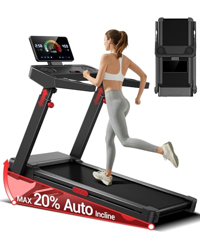 LONTEK Tapis de Course avec Inclinaison Automatique de 20%,