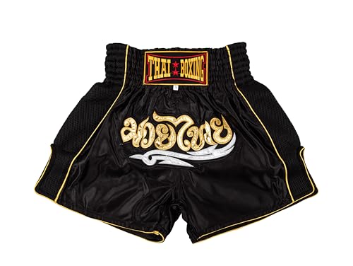 MUAY NATION Shorts de Boxe Thaï pour Hommes et Femmes, Short