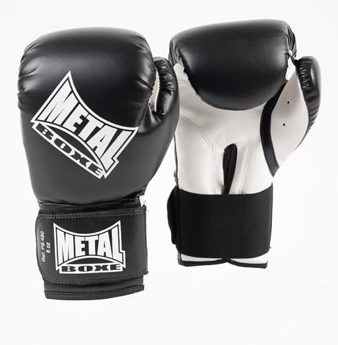 METAL BOXE Gants de Boxe Initiation Noir 10 oz
