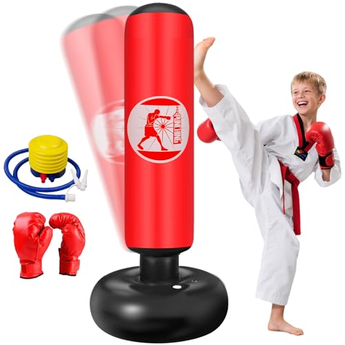 Sac de Boxe Enfant, Ninonly 160cm Sac de Frappe sur Pied Gon