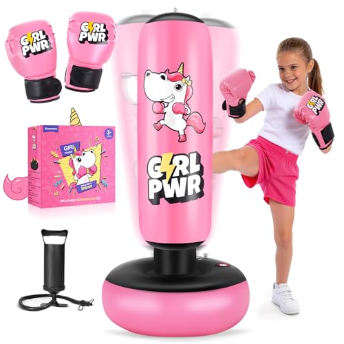 Esnowlee Punching Ball avec Gants de Boxe et Pompe, Sac de B