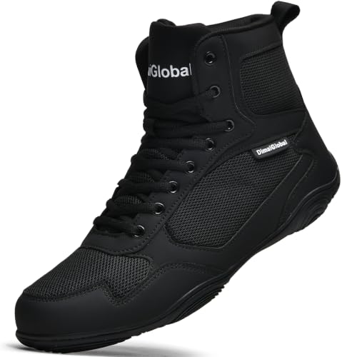 Mufanton Chaussures de Lutte pour Hommes Bottes de Boxe anti
