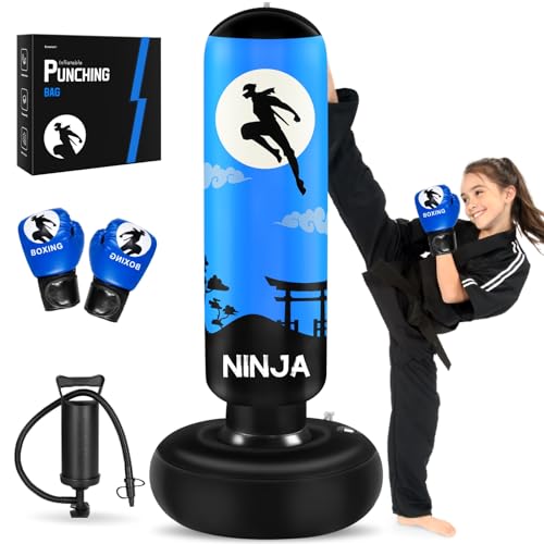 Esnowlee Punching Ball avec Gants de Boxe et Pompe, Sac de B