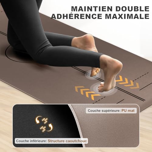 Ellylife Tapis Yoga Caoutchouc Naturel et Surface Mate PU An