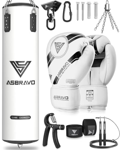 ASBRAVO Sac de Frappe pour Adultes, 1.2m PU, avec Fixations