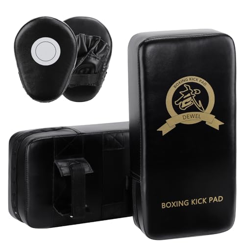 DEWEL Bouclier de Frappe en Cuir PU et 1 Paire de Pattes dou