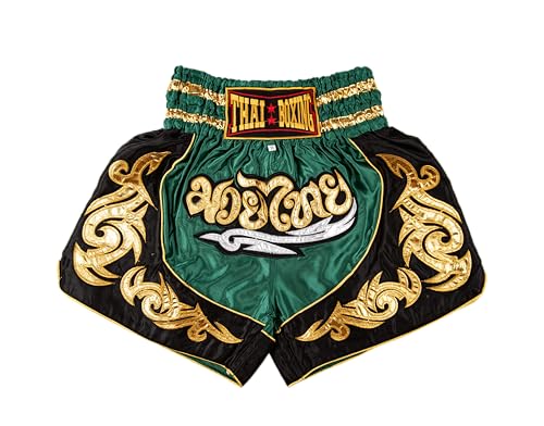 MUAY NATION Shorts de Boxe Thaï pour Hommes et Femmes, Short
