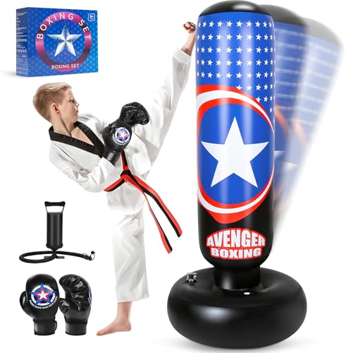 YasinKidz Sac de Frappe Enfant, 168cm Punching Ball avec Gan