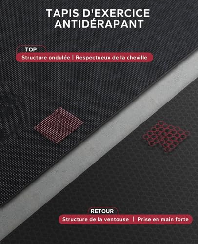 HAPBEAR Grand Tapis de Yoga - 183x122x0.8cm, Antidérapant, U